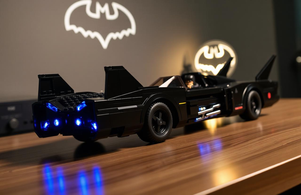 Batman Forever Batmobile 76304 Compatible Block Set: Long-Body Display Icon for Adult DC Collectors