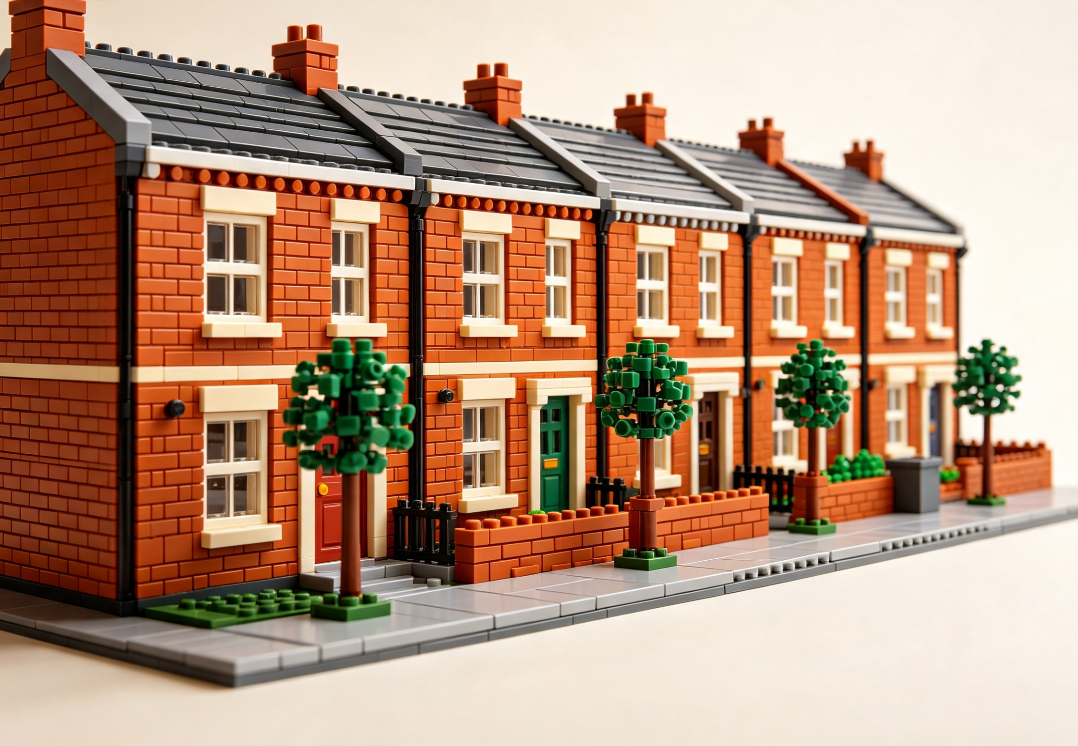 How to Build a Brick Row House With a Cheap LEGO Alternative