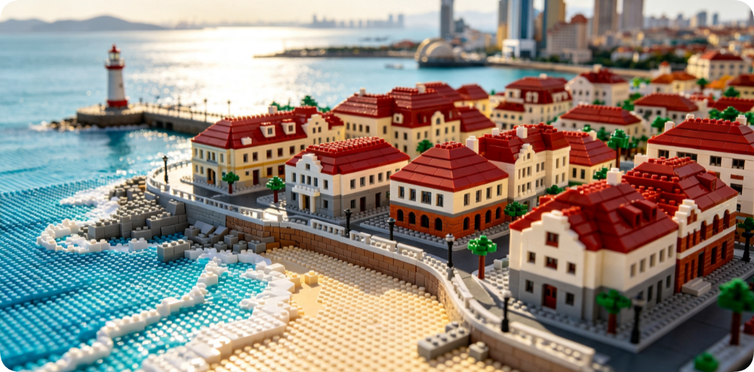 How to Build a Qingdao-Inspired Model: A Seaside City in Bricks