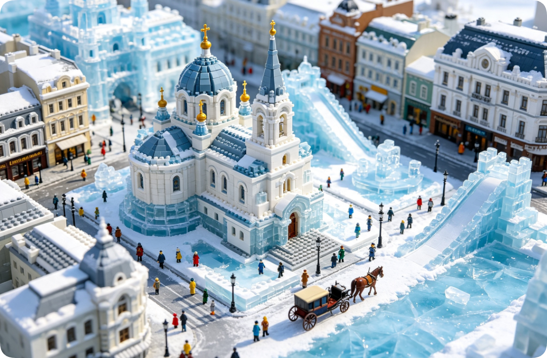 How to Build a Harbin Winter Cityscape with Craftblockworld Blocks