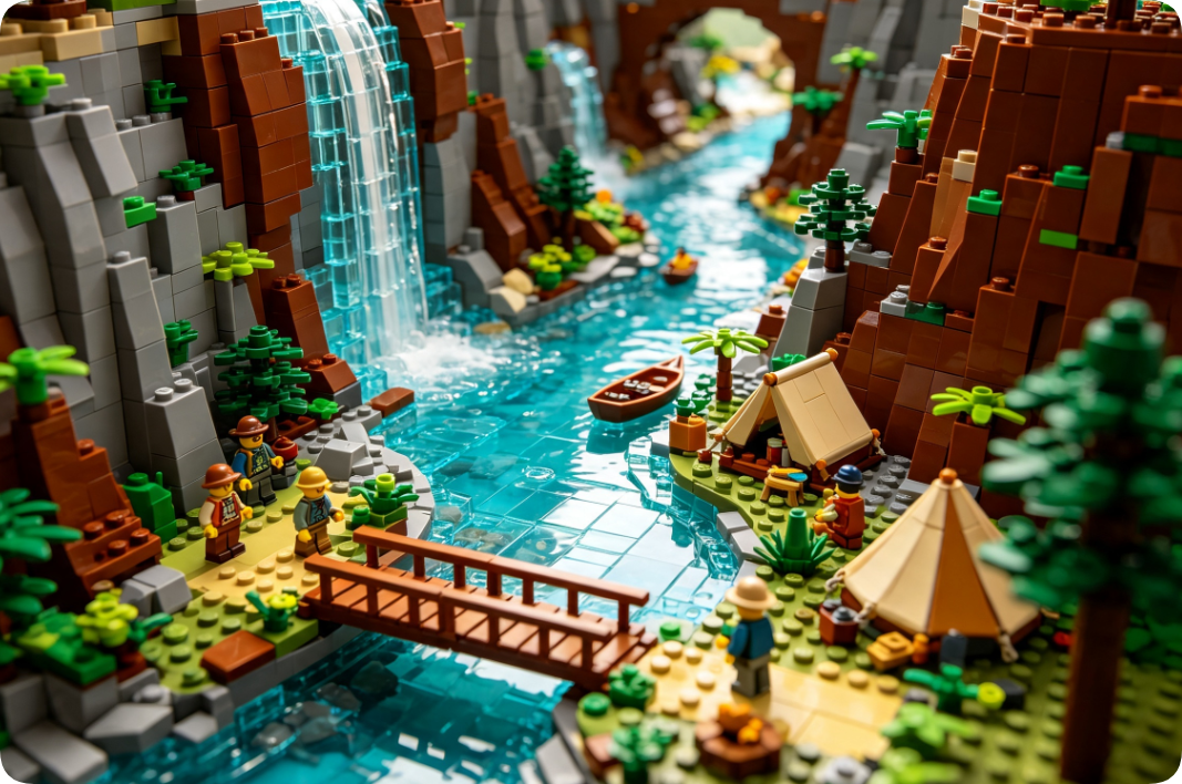 How to Build a Dramatic Waterfall and Canyon Scene: A Brick-by-Brick Guide
