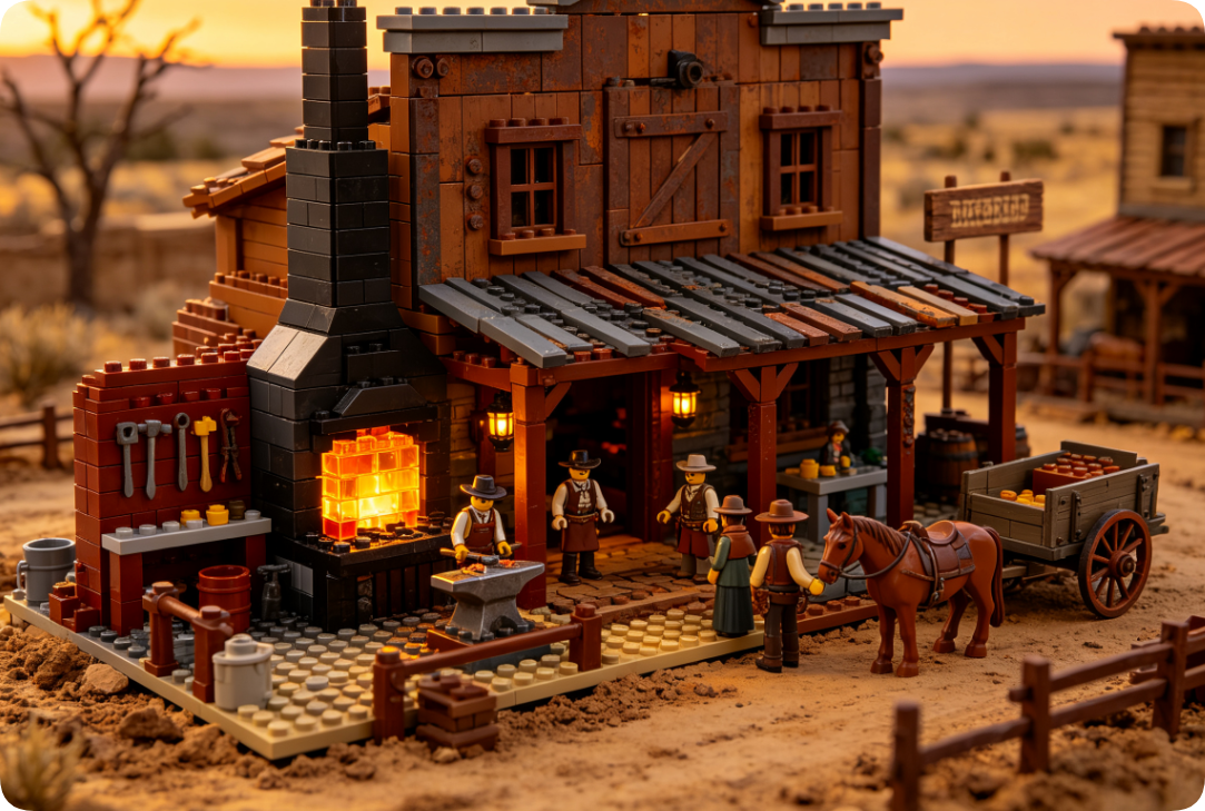 How to Build an Old West Blacksmith Shop with LEGO-Type Alternative Sets