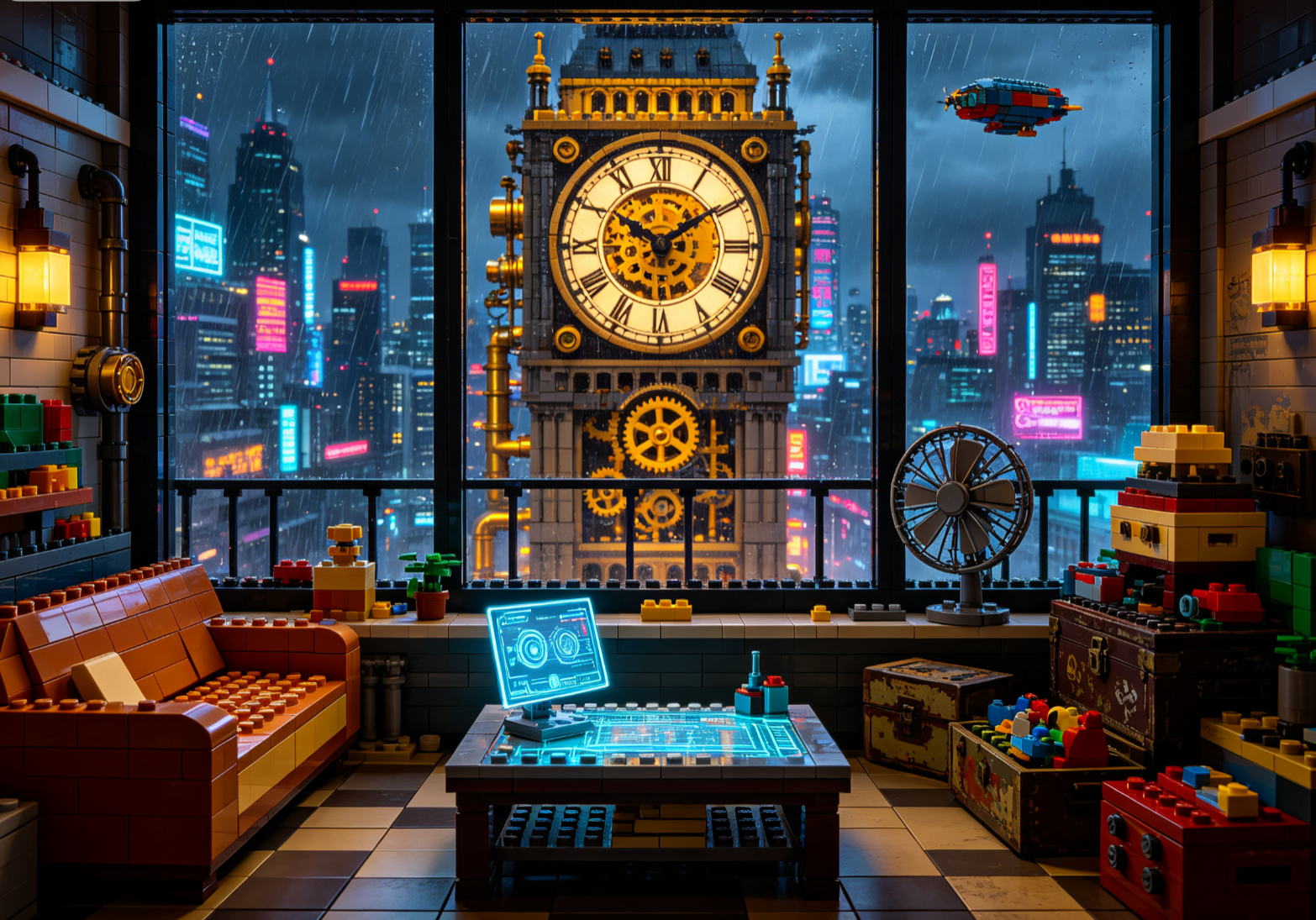 Build a Best Apartment Cyberpunk Scene or a Steampunk Clocktower Masterpiece