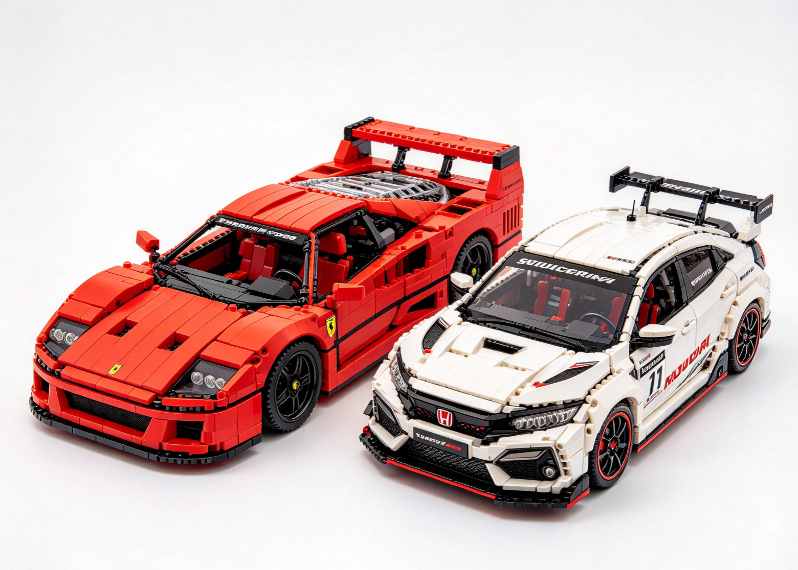 How to Build Your Dream Ferrari F400 and Honda Civic Type R Block Sets
