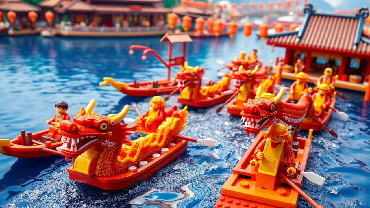 How to Build and Display a Dragon Boat Festival Block Scene