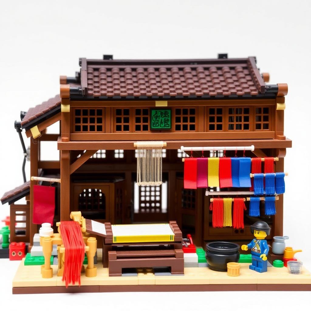 How to Build a Chinese Silk Weaving Workshop with Building Blocks
