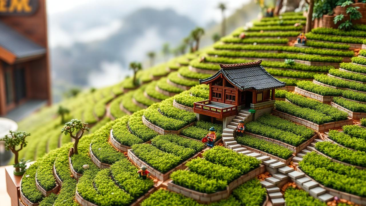 How to Build an Ancient Chinese Tea Plantation Scene with Building Blocks